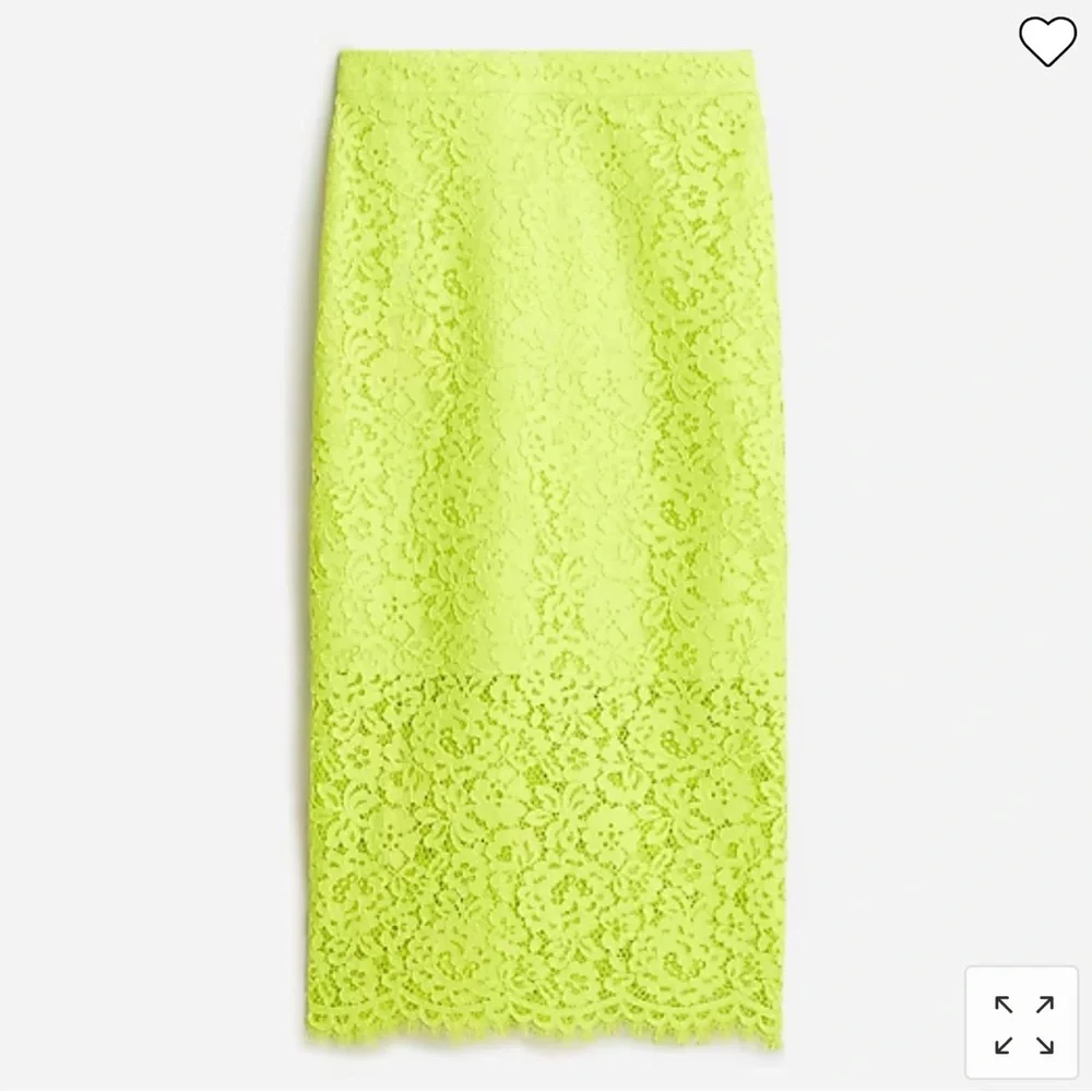 J Crew Number 3 Pencil Skirt in Citrine Lace NWT Size 6